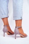 Women's Sandals On High Heel Classic Grey Mintore