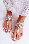 Flip Flops Sandals With Crystals Lu Boo Pink Gold