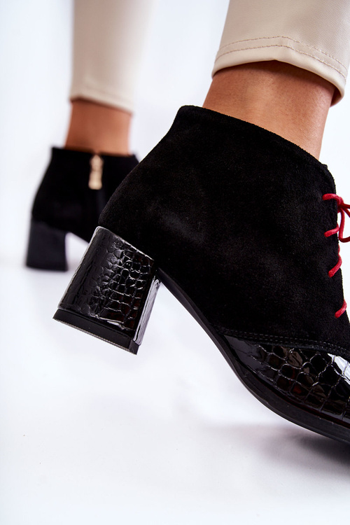 Women's Boots On Low Heel Black Ebba