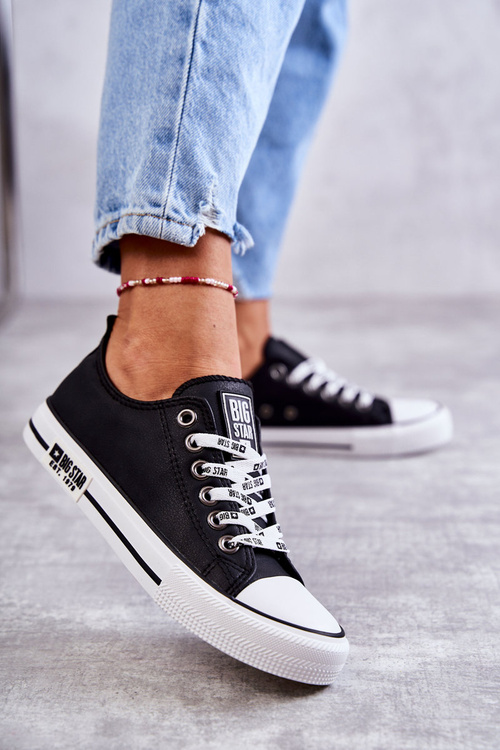 Women's leather Sneakers Big Star KK274096 Black