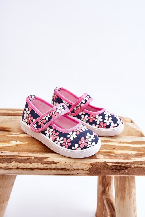 Children's ballerinas in flowers navy blue-pink Noah