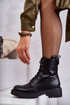 Leather Warm Lace Up Boots Black Ritta 
