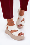 Women's Platform Sandals Eco Leather White Karonia