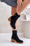 Warm Women's Ankle Boots With Heels Black Vailia