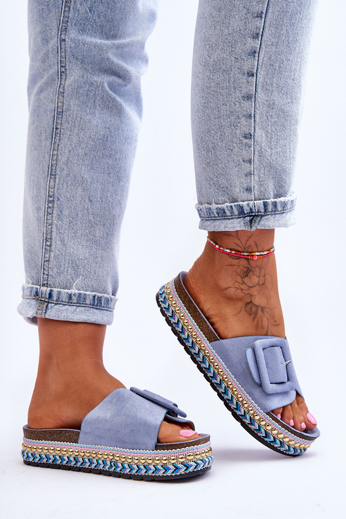 Women's Sandals On A Decorated Platform Blue Joyce