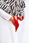 Suede Sandals On High Heels Red Vinnie