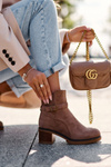 Suede Boots with Buckle Brown Neste