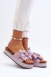Women's Platform Sandals with Bow Purple Evatria