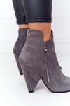 Asymmetrical Boots On High Heel Lu Boo Grey