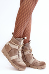 Leather Boots On Platform Maciejka 06185-22 Light Beige