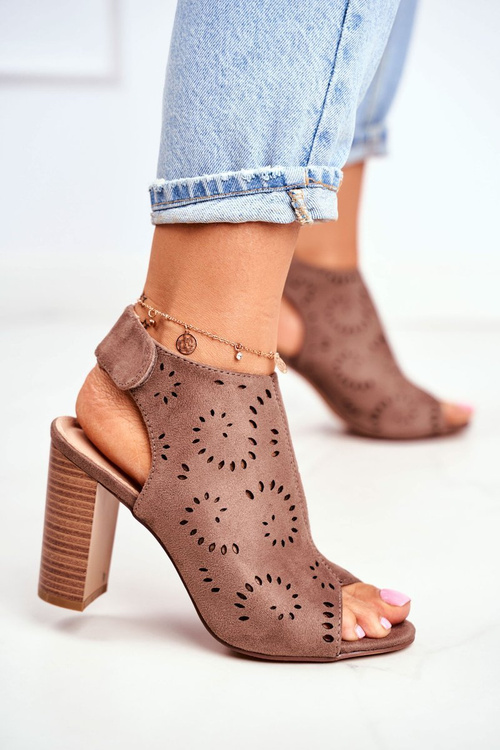 Women’s Sandals On High Heel Khaki Rules