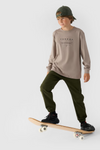 Long Sleeve T-Shirt For Boy With Print Regular 4F 4FJWAW24TLONM294-26S Grey