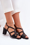 Ladies Heeled Sandals Sergio Leone SK884 Black
