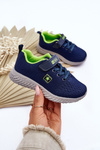 Children's Sport Shoes with Lace-up Navy-Green Brego