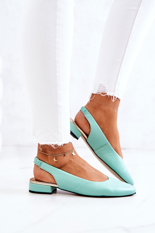 Leather Outdoor Ballerina High Heels Green Noreen