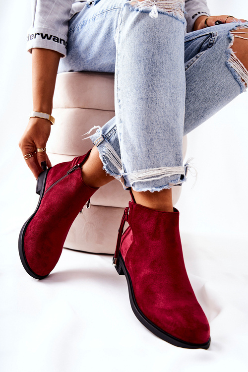 Women's boots suede Maroon Numbero