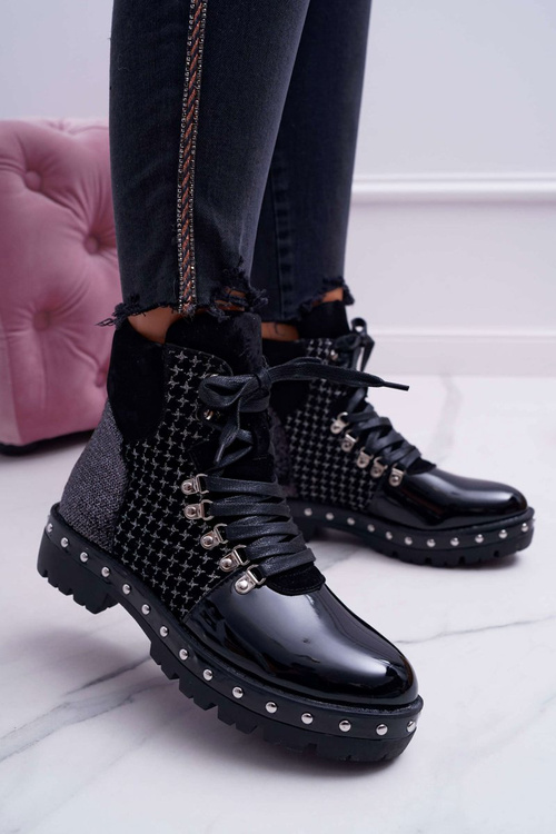 Women's Flat Heeled Boots Black Farell