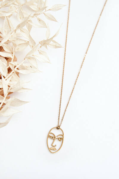 Women's Delicate Chain With Face Motif Gold