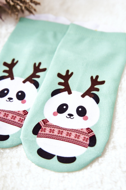 Feet Socks Panda Green