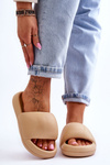 Women's Lightweight Foam Platform Slippers Beige Milton