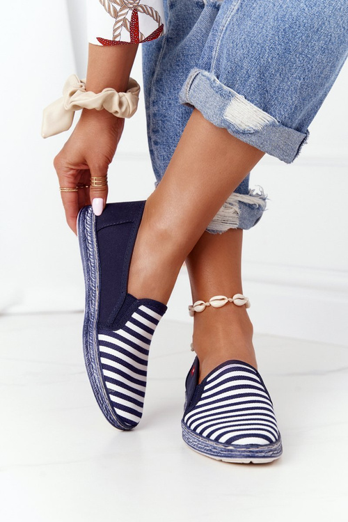 Espadryle Big Star Granatowo-Białe HH276002