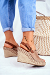 Women's Sandals On Wedge Heel Big Star Beige FF274982