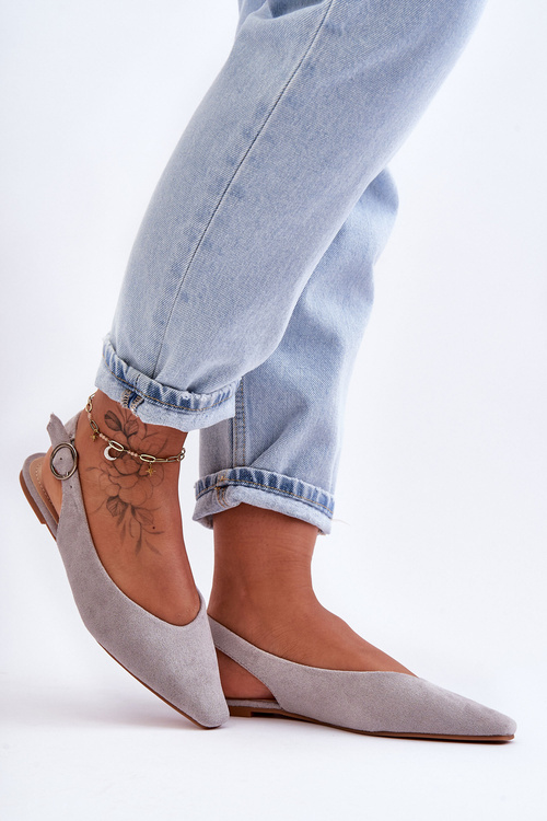 Women's Suede Ballet Flats Grey Kenra