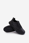 Lightweight Men's Platform Sneakers in Black Eco Leather Uziran