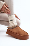 Slippers with Thick Sole in Eco Suede Camel Sylva
