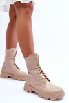 Women's Lace-up Booties Beige Marlissa