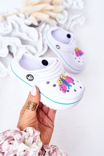 Children's Foam Slippers Crocs White Lazy Day