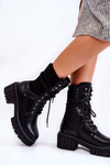 Women's High Boots With Zipper Black Enroe