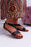 Women's Flat Sandals Sergio Leone SK020 Black Magra