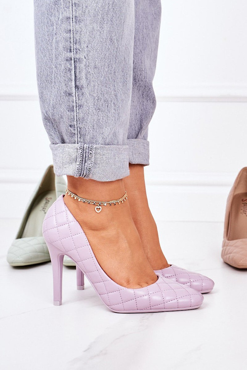 Elegant Quilted Heels Purple Rosanna