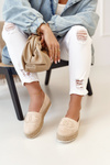 Women's Espadrilles On A Straw Platform Beige Febi