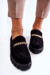 Suede Shoes With Chain Black Anne