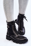 Women's Lace Up Trapper Boots With Warming Black Nomi