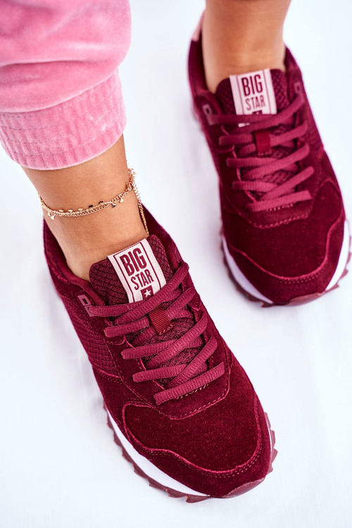 Women's Sport Shoes Sneakers Big Star Maroon GG274522