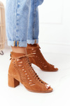 Suede Openwork Boots Maciejka Camel 04040-29