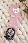 Women's Cotton Socks With Cat Pink
