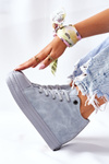 Leather Wedge Sneakers Big Star II274094 Blue