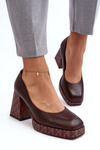 Leather Heels On The Stiletto Laura Messi 259/236-820 Brown