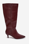 Women's Boots on Low Heel Lined with Eco Leather Bordeaux Marcellia