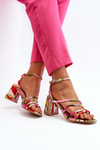 Patterned Sandals on Stiletto Multicolor Jenglla