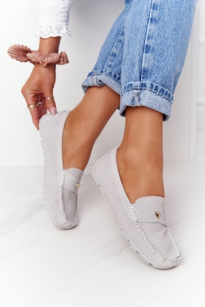 Women's Suede Loafers S.Barski Grey