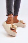 Women's Beige Foam Flip-flops with Bow Salessa