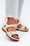 Comfortable women's sandals with Velcro gold Iphiope