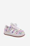 Shiny Girls Sports Shoes With Flowers White Tessina