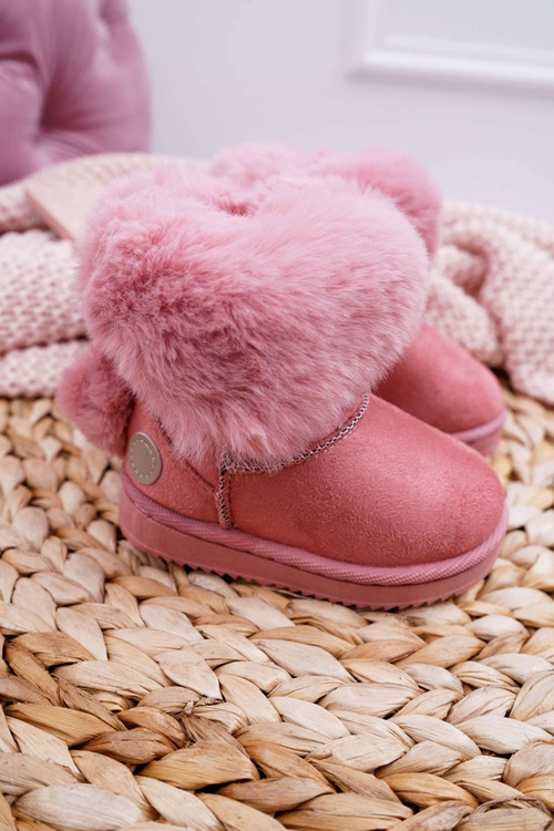 Kids' Snow Boots With Fur Pink Kiks