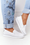 Women's Leather Slip-On Sneakers S.Barski White